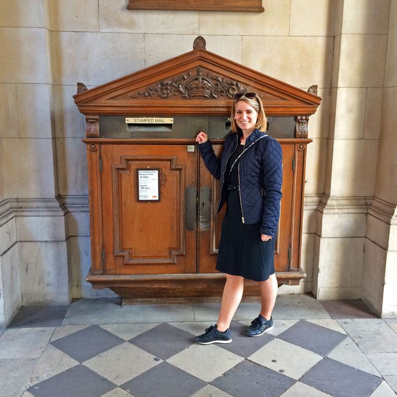 wooden post box london burlington house