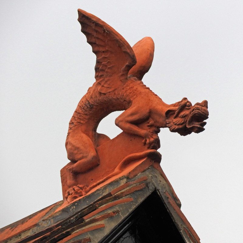 Terracotta Rooftop Finial Griffin