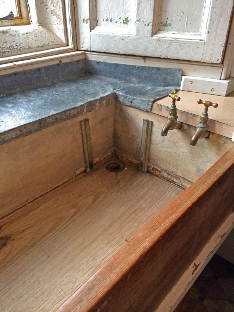 wooden sink at Uppark