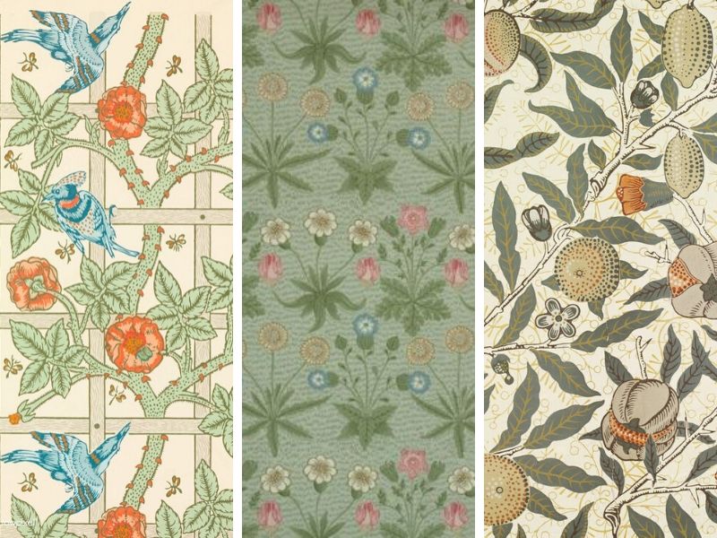 Trellis-Daisy-Fruit-William-Morris-Wallpapers