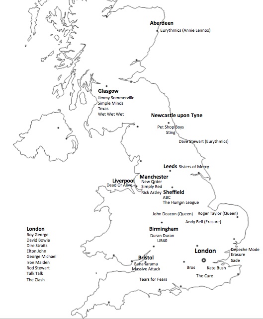 Britain Music Map 1980s