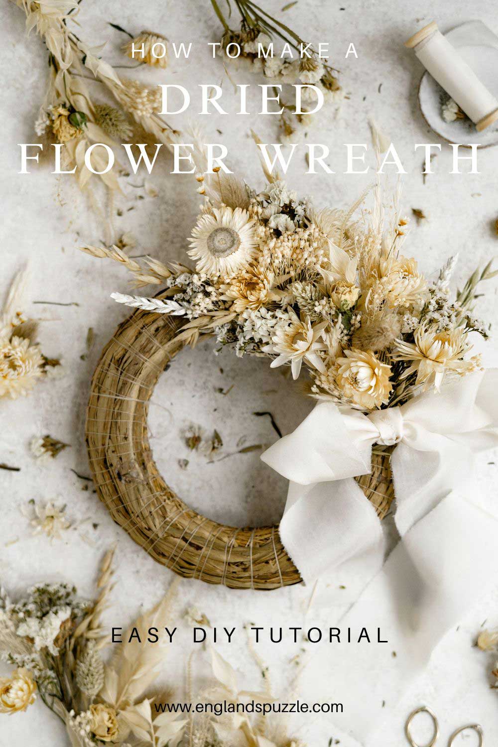 dried flower wreath tutorial